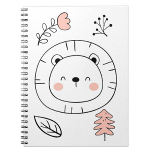 Lejon Cute Lejonare Hand plockade Anteckningsbok