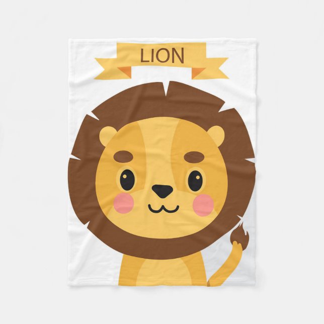 Lejon Cute Lejonare Porträtt Fleecefilt (Framsidan)