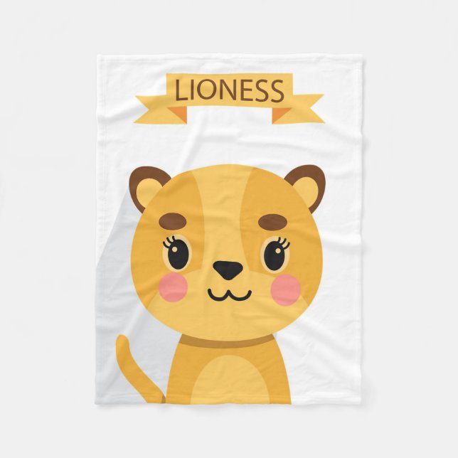 Lejon cute Lioness Fleecefilt (Framsidan)