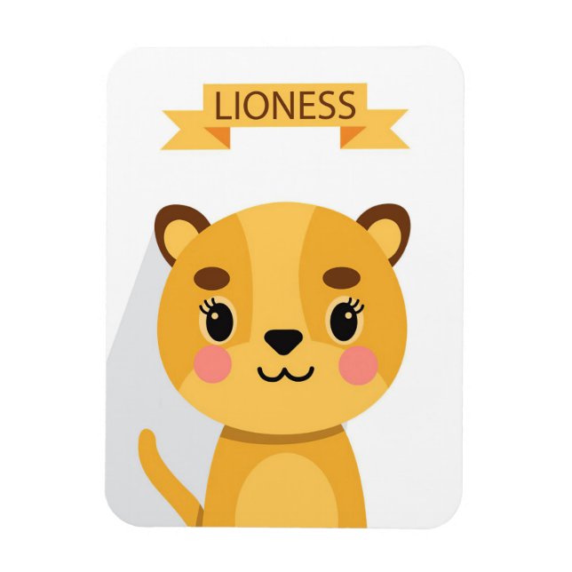 Lejon cute Lioness Magnet (Vertikal)