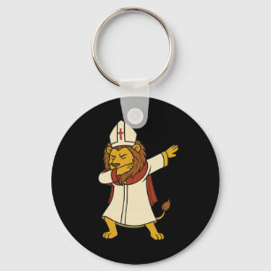 Lejon dabbing Pope Leo Xiv Halloween Funny Usa Da Nyckelring
