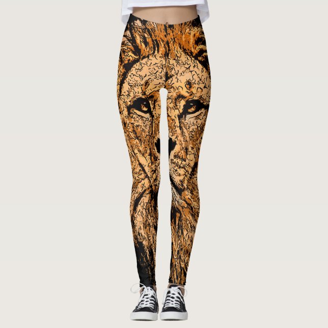 Lejon damasker leggings (Framsida)