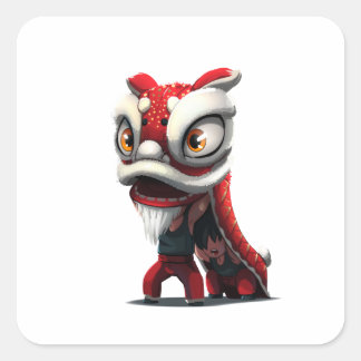 Lejon Dance Sticker Fyrkantigt Klistermärke