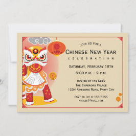 Lejon dansare för kinesiska nyår inbjudningar