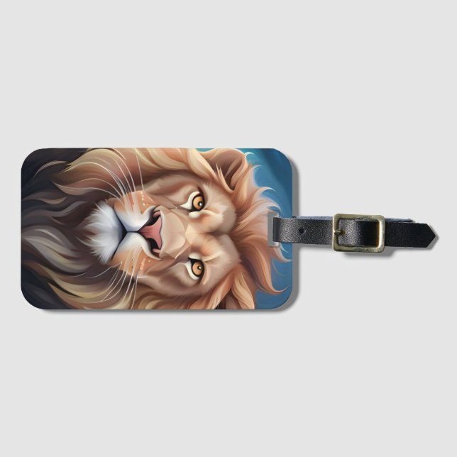 Lejon Digital Art Porträtt-56556 Bagagebricka (Framsida horisontal)