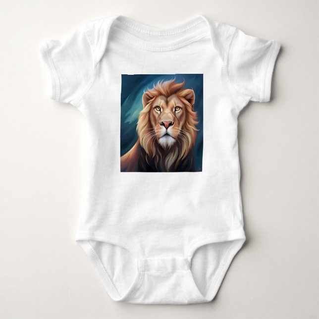 Lejon Digital Art Porträtt-56556 T Shirt (Framsida)