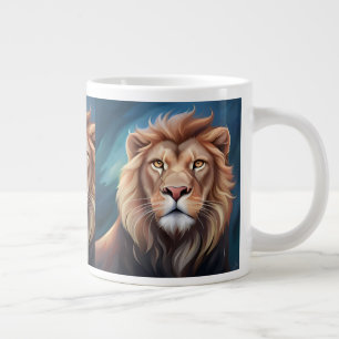 Lejon Digital Art Porträtt Jumbo Mugg