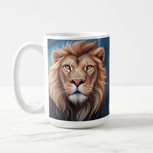 Lejon Digital konstporträtt-56556 Kaffemugg (Vänster)