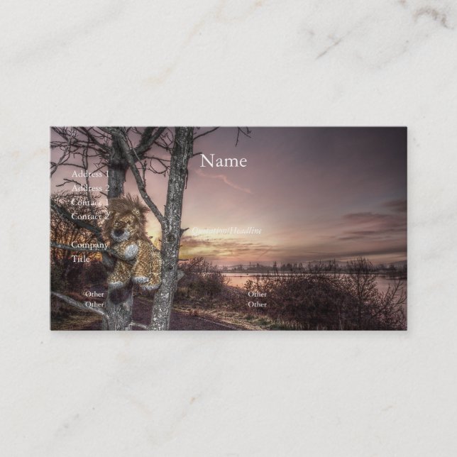 Lejon doll vid Dawn-Affärskortet Visitkort (Framsida)