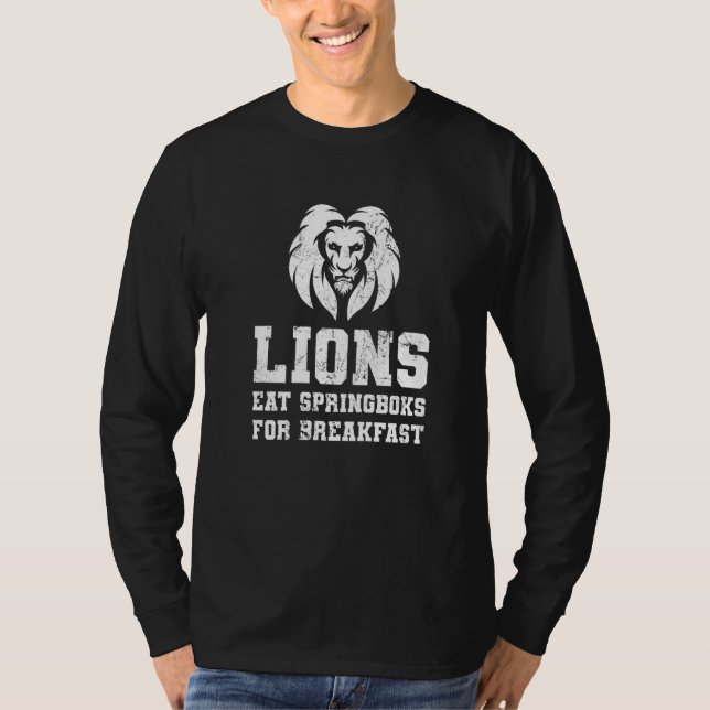 Lejon Eat Springboks British Rugby Fläkt T Shirt (Framsida)