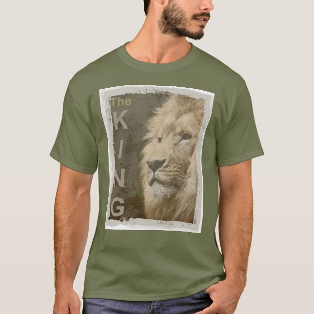Lejon Elegant Modern Grönt för utmattning - mall g T Shirt (Framsida)