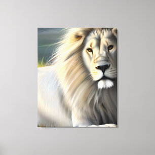 Lejon Etheral Art SI-genererad med vit Majestic Canvastryck