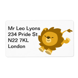 Lejon etikett för Cute Ecstatic-Tecknad Fraktsedel