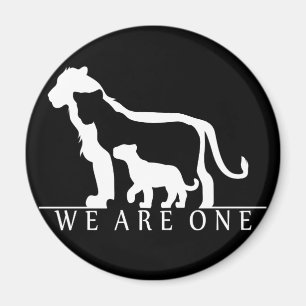 Lejon familj (svart version) magnet