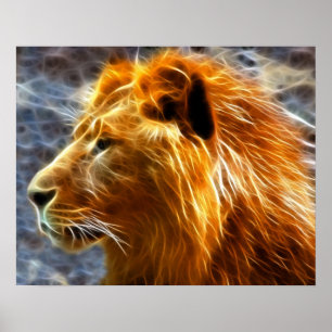 Lejon fantasi Poster Skriv ut 20X16
