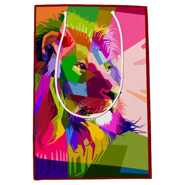 Lejon Färgglatt Prismatiskt Pop Art Design (Framsidan)
