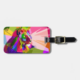 Lejon Färgglatt Prismatiskt Pop Art Design-62501 Bagagebricka