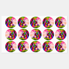 Lejon Färgglatt Prismatiskt Pop Art Design Klistermärke