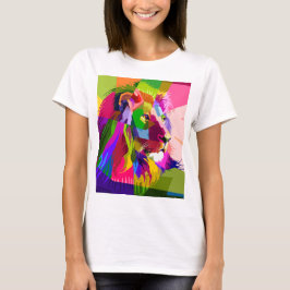 Lejon Färgglatt Prismatiskt Pop Art Design T Shirt