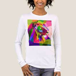 Lejon Färgglatt Prismatiskt Pop Art Design T Shirt