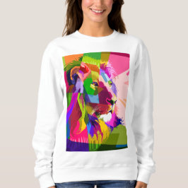 Lejon Färgglatt Prismatiskt Pop Art Design T Shirt