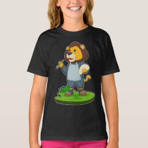 Lejon färgpensel t shirt
