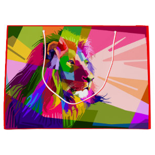Lejon Färgrik Prismatisk Pop Art Design-62501