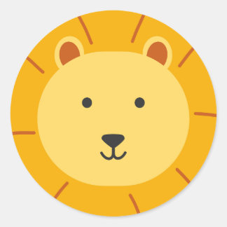 Lejon födelsedagsbarnskonst runt klistermärke