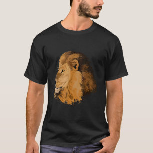 Lejon för afrikansk Vild Djur detaljerad Mane T Shirt