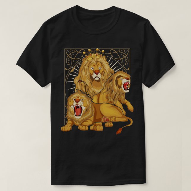 Lejon för afrikanskt djurfoder (Lover Zoo Animal K T Shirt (Design framsida)