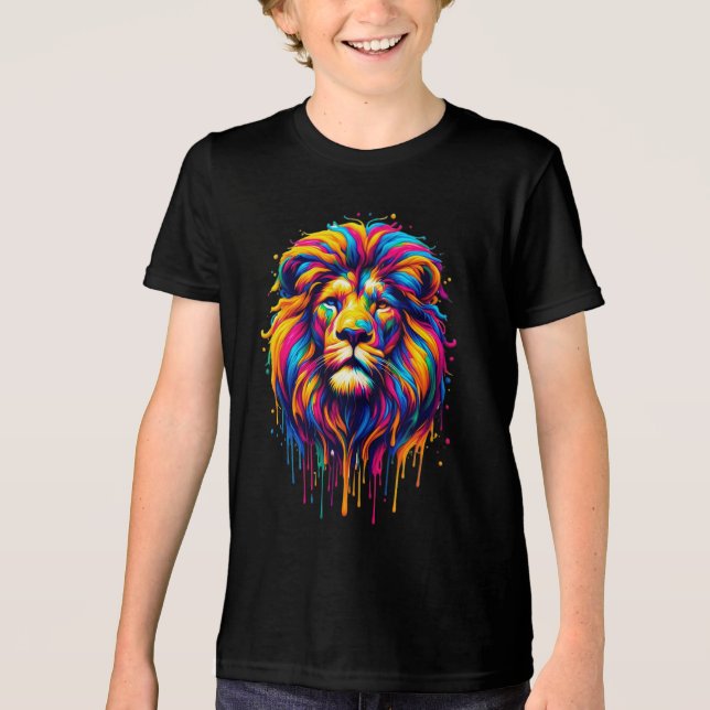 Lejon för färgdrivning t shirt (Framsida)