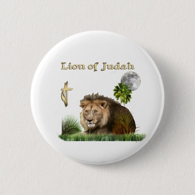 Lejon för Judah Christian-knappar Knapp (Framsida)