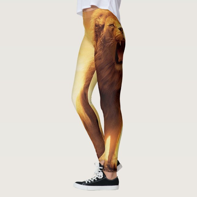 Lejon för Judah - Jah Rasta - Power Yoga Leggings (Vänster)