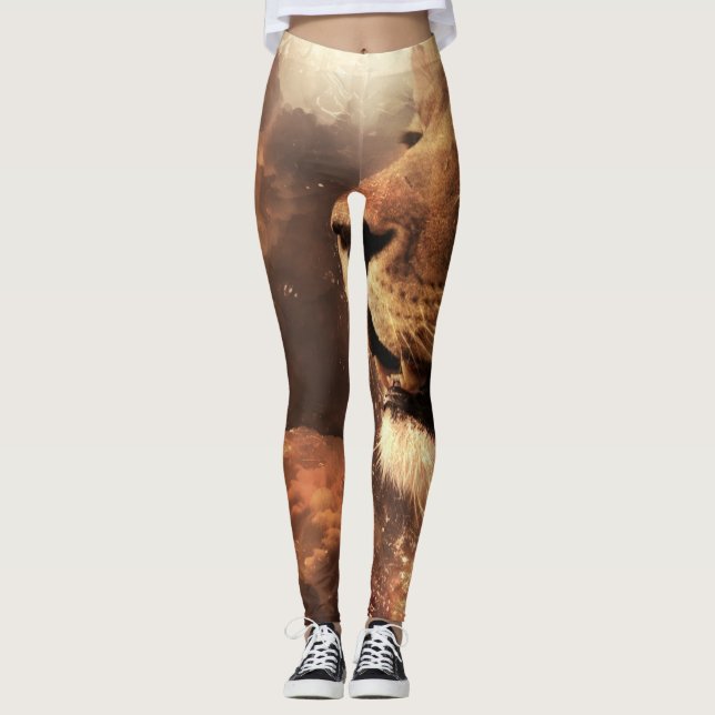 Lejon för Judah - Jah Rasta - Power Yoga Leggings (Framsida)