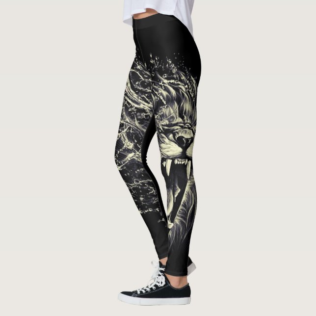 Lejon för Judah - Jah Rasta - Power Yoga Leggings (Vänster)