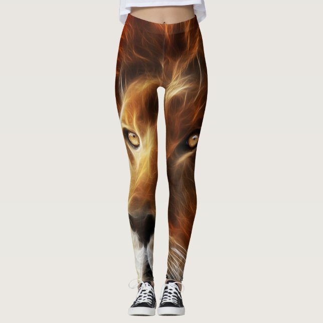 Lejon för Judah - Jah Rasta - Power Yoga Leggings (Framsida)