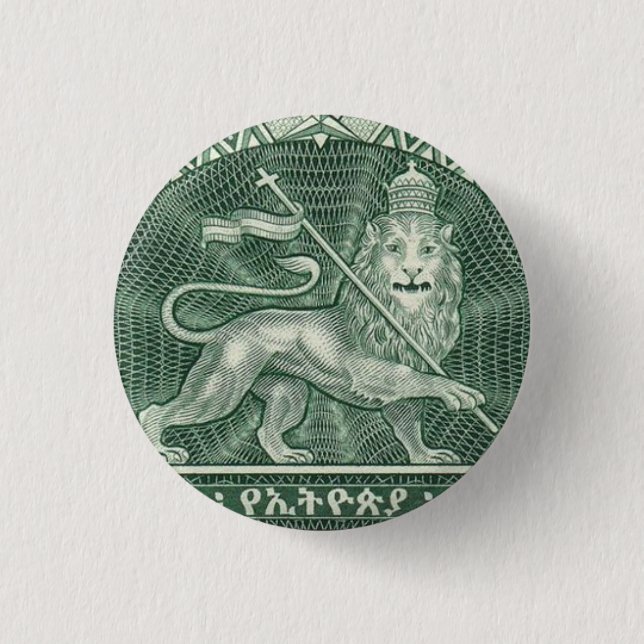 Lejon för Judah Jah Rastafari Reggae Rasta Button Knapp (Framsida)