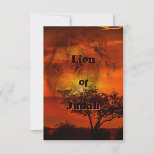 Lejon för Judah KJV Flat Greeting Card Kort (Framsida)