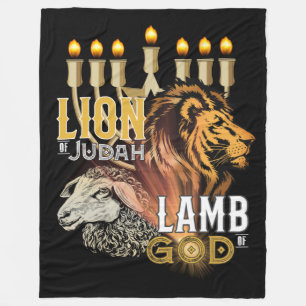 Lejon för Judah Lamb of God Fleece Blanket