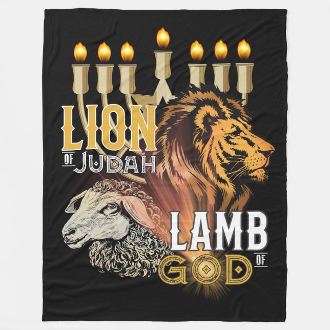 Lejon för Judah Lamb of God Fleece Blanket (Framsidan)