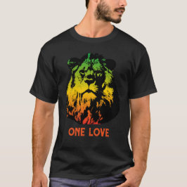 Lejon för Judah One Kärlek Rastafari T Shirt
