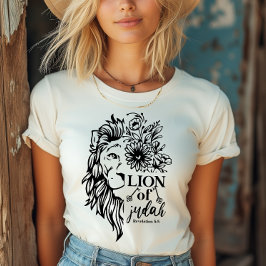 Lejon för Judah Revelation 5:5 Christian T Shirt
