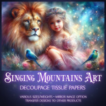 Lejon för Judah with Girl Decoupage