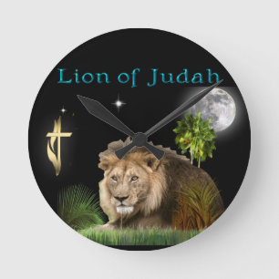 Lejon för judahs kristna gåvor och kläder rund klocka