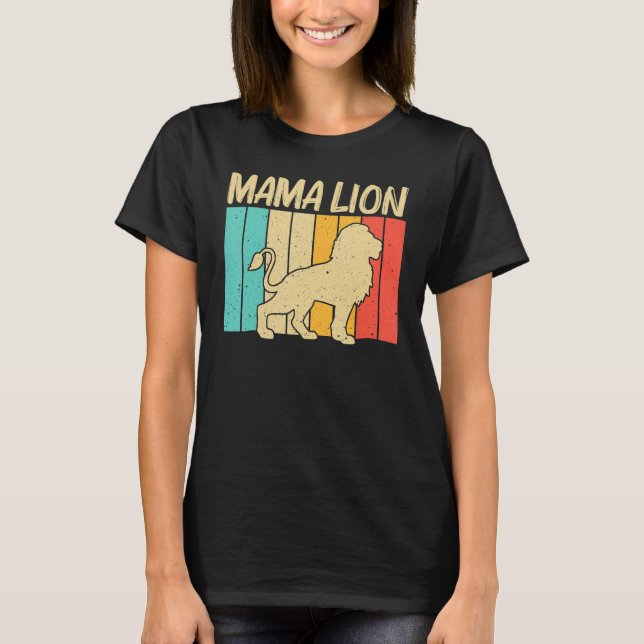 Lejon för Mamma African Safari Zoo Animal Retro T Shirt (Framsida)