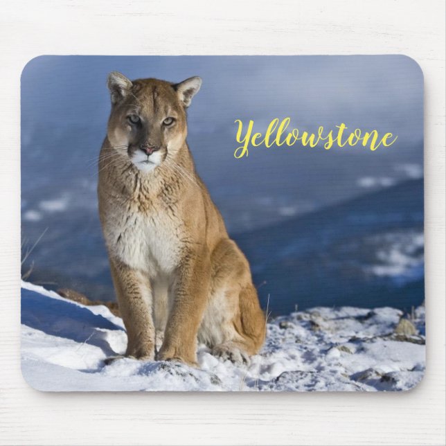 Lejon för Mouse Pad-Yellowstone Mountain Musmatta (Framsidan)