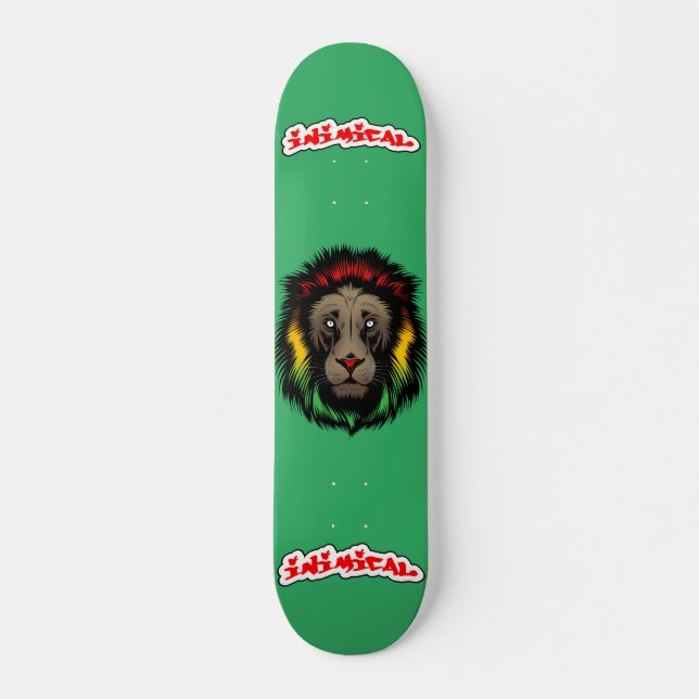 Lejon för skadlig reggae mini skateboard bräda 18,5 cm (Framsida)