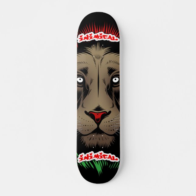 Lejon för skadlig reggae mini skateboard bräda 18,5 cm (Framsida)