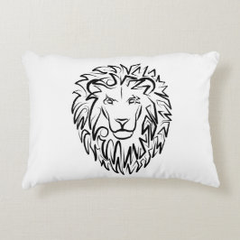 Lejon för svarta och vita stammar prydnadskudde