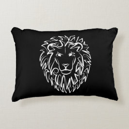 Lejon för svarta och vita stammar prydnadskudde